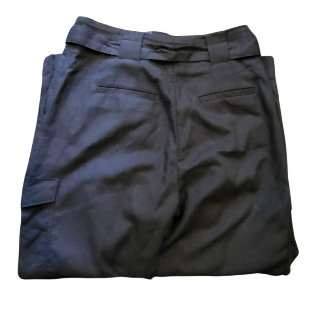 Banana Republic Pants Women's 12 Black Voyage Cargo Tapered Cotton Twill Belted - Picture 2 of 6